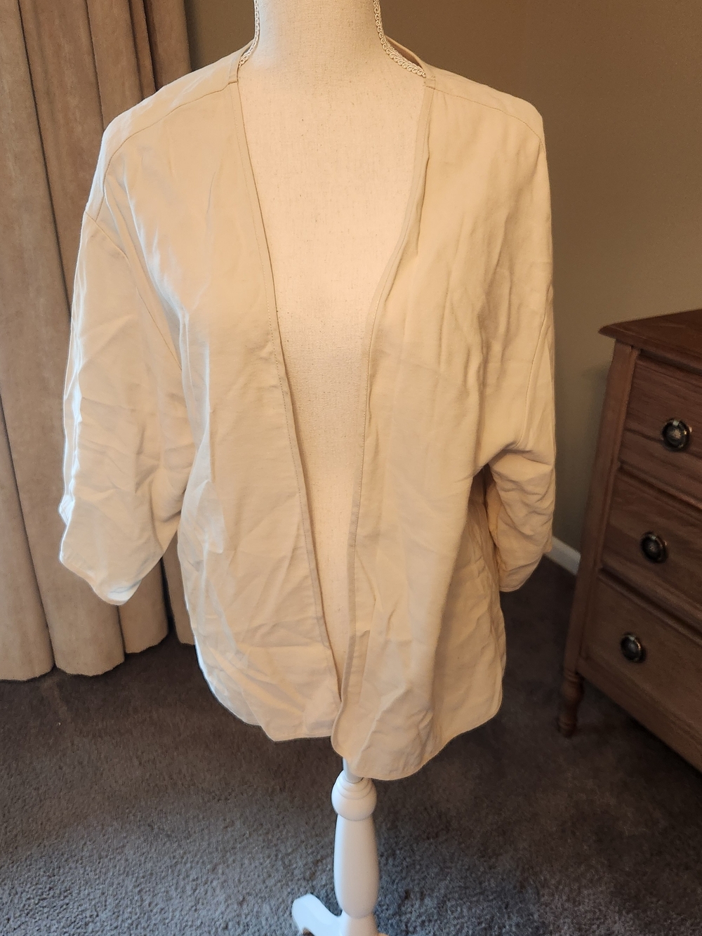 Universal Thread Cream Lightweight Open-Front Cardigan